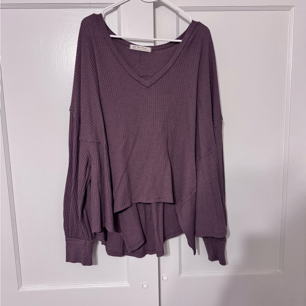 Free People We The Free Purple V-Neck Top